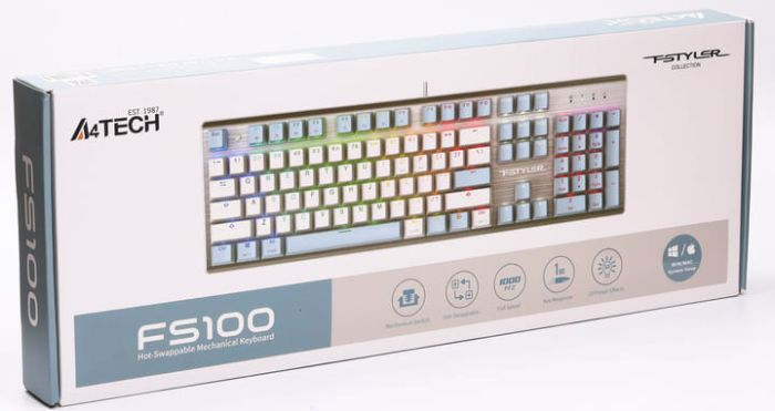 Клавіатура A4Tech FS100 (Icy Blue)
