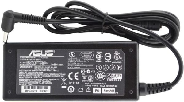 4.0/1.35 mm =Asus= (LAS65/19-4.0*1.35/01801) 19V 3.42A 65W, Merlion Black / З кабелем, Г-конектор