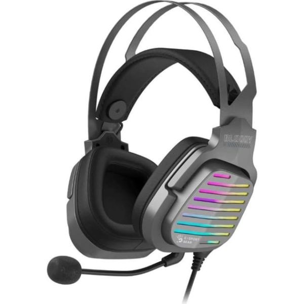 Гарнітура ігрова Bloody G560 Gun Grey з підсвічуванням, колір сірий, USB