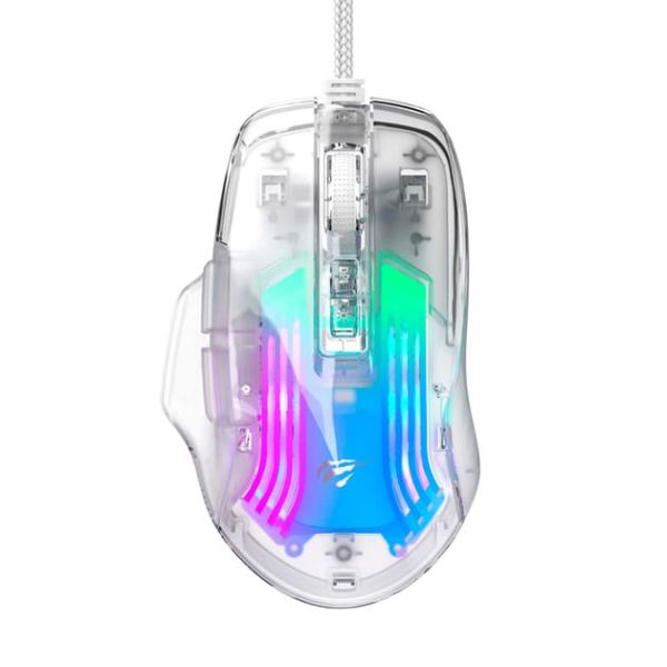 Ігрова дротова миша HAVIT HV-MS1011SE USB Transparent WhiTE