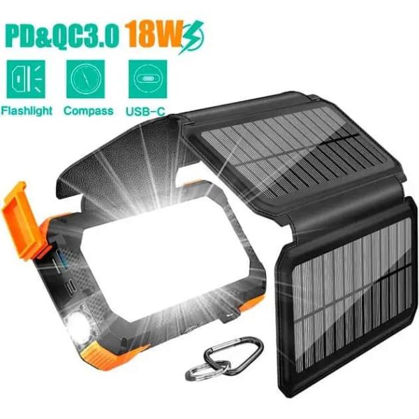 УМБ Solar Blavor power bank with 32pcs camping LED 20000mAh PN-W12Pro IPX4 |2USB/Type-C, 18W/3A, PD/QC