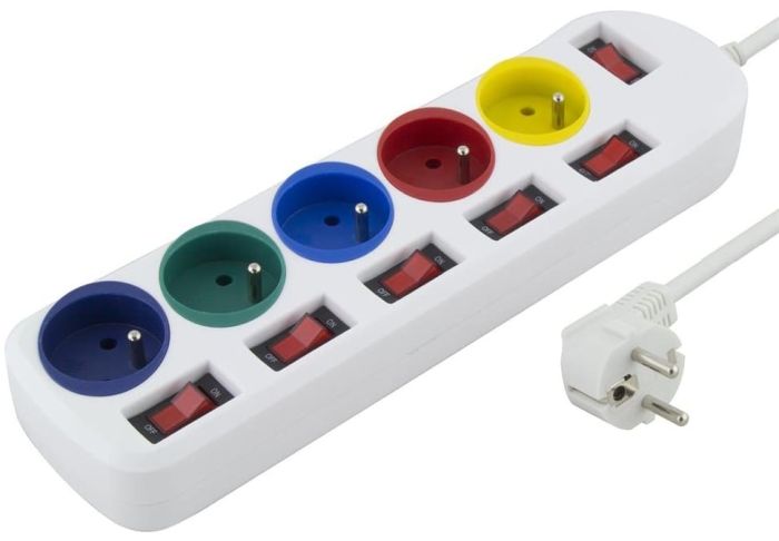 Мережевий фільтр ESPERANZA ELK101 1.5m White Socket Rainbow