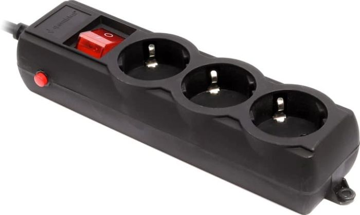 Мережевий фільтр Gembird (SPG3-G-10B-PRO) 3m Black 16А   