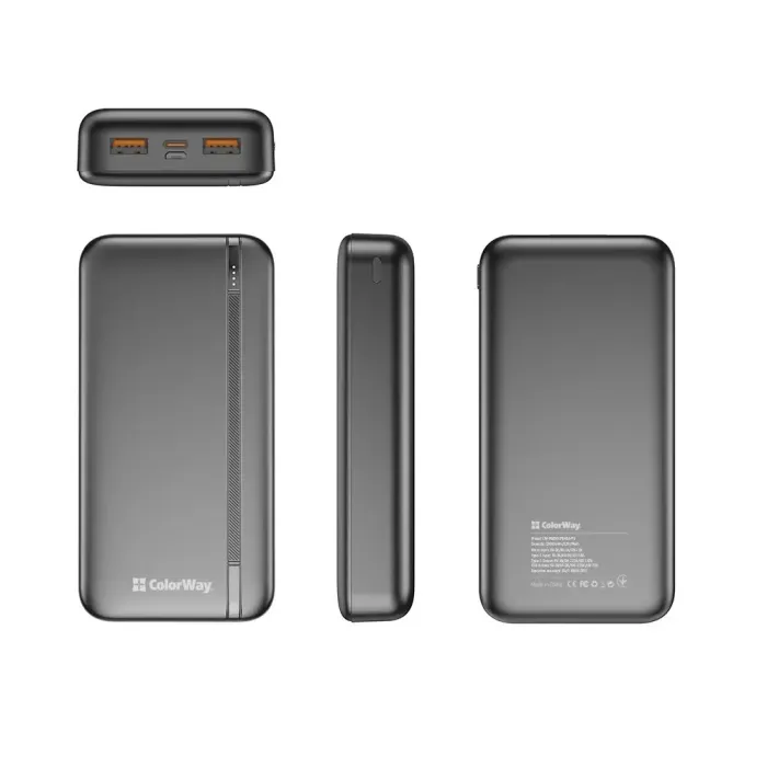 Зовнішній акумулятор (Power Bank) Colorway 20000mAh Portable Charger (USB QC3.0 + USB-C PD22.5W)