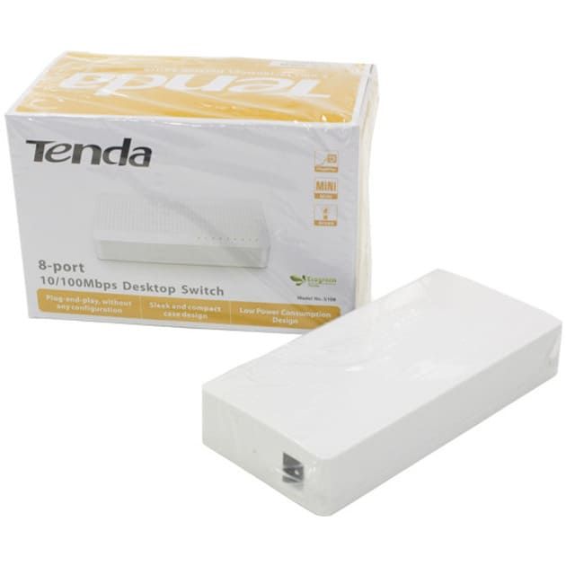 Комутатор TENDA S108 8port 10/100BaseTX, desktop