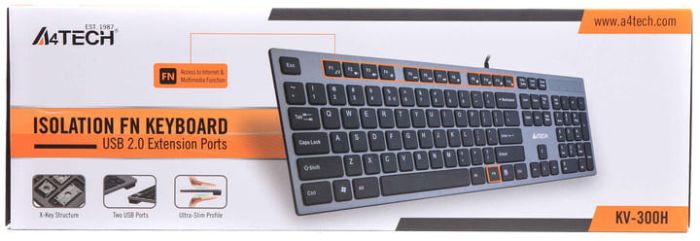 A4Tech KV-300H USB Black/Gray мембранна, + USB
