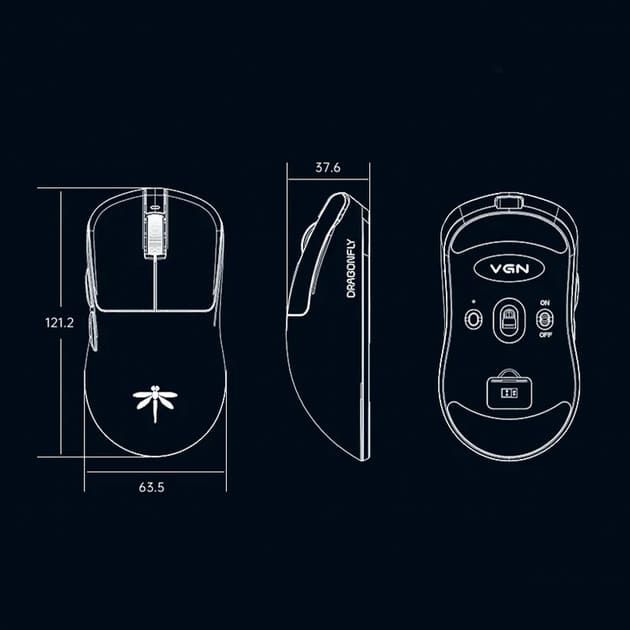 Ігрова миша бездротова VGN VXE Dragonfly R1 PRO (VXE-R1-PRO-BLK), Чорний