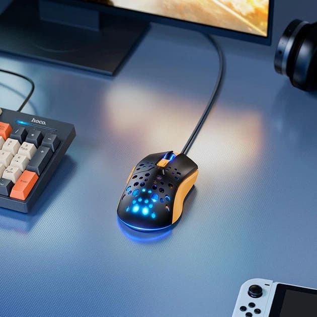 Маніпуляторна миша HOCO GM51 Sky lumonius gaming wired mouse black/yelow