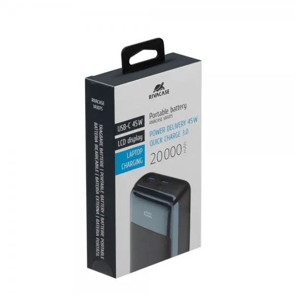 Зовнішній акумулятор (Power Bank) Rivacase Rivapower VA1075 20000mAh Black