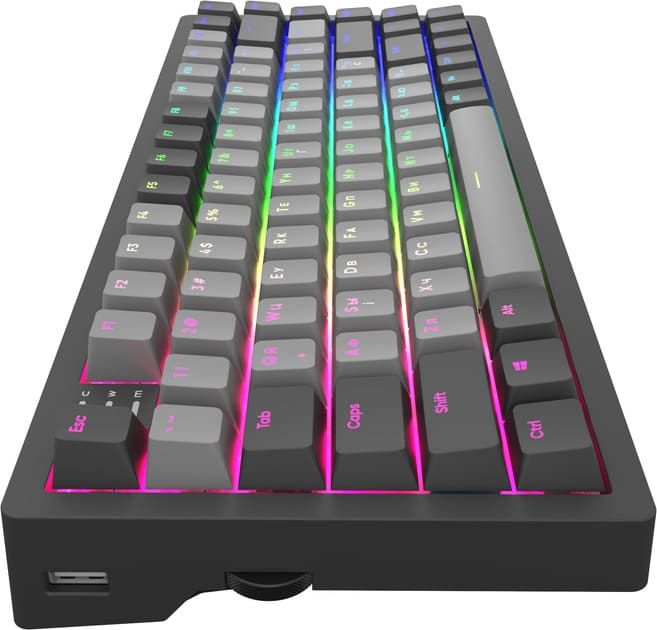 Ігрова клавіатура DARK PROJECT KD83A Gateron Cap Teal RGB ENG/UA Black/Cloud Grey (KB-GCT-871-100004)