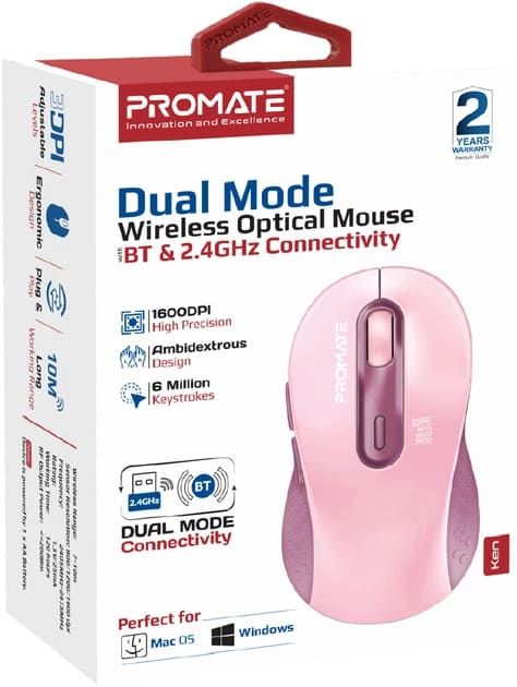 Мишка бездротова Promate Ken Pink (ken.pink) 