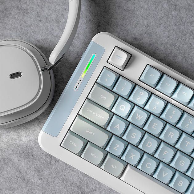 Ігрова клавіатура бездротова MCHOSE X75 Blue/Grey Сіро-голубий