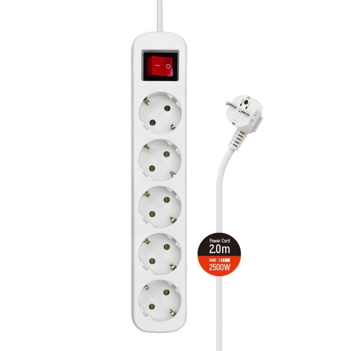 Мережевий фільтр ColorWay 5 розеток/2M (CW-PSEA52W) White