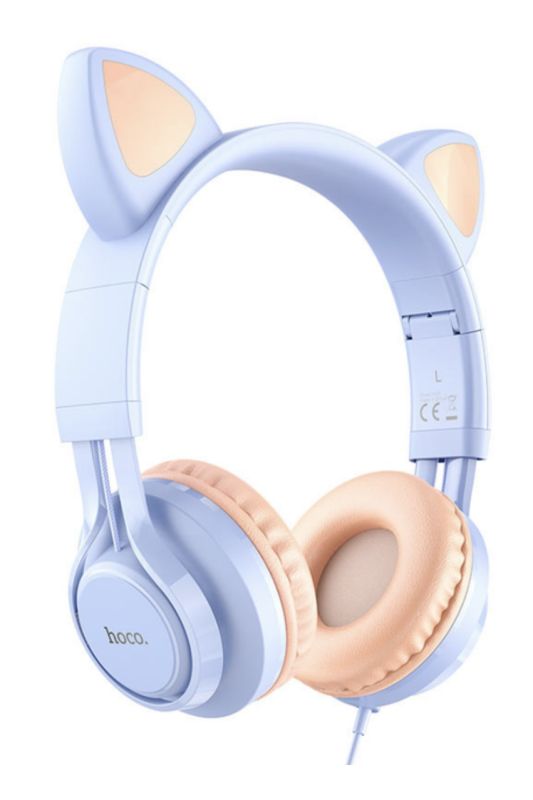 HOCO W36 Dream Blue (накладні закриті, дротові 3.5 mm mini-jack, мікрофон , довжина кабеля: 1.2 m, 165 g)