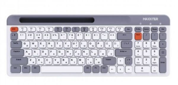 Клавіатура бездротова Maxxter KBW-02G-UA White/Grey